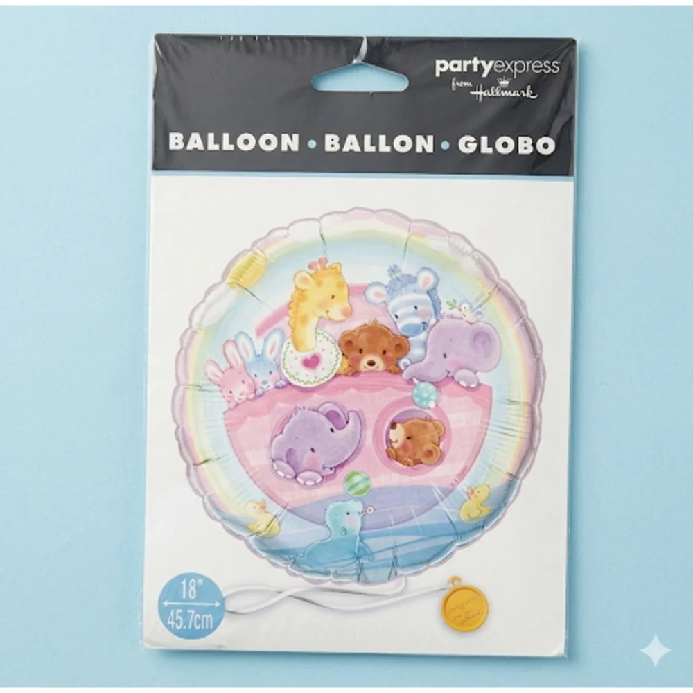 Vintage Hallmark 18” Mylar Balloon • Noah’s Ark Animals • New Sealed Made in USA